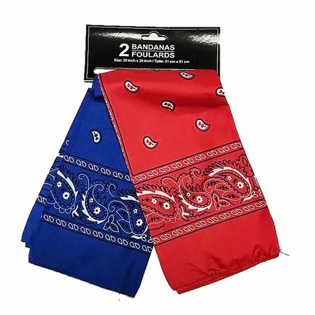 2 Bandanas Starr Design Group Paisley Bandana Set Red and Blue STARRBANDANA